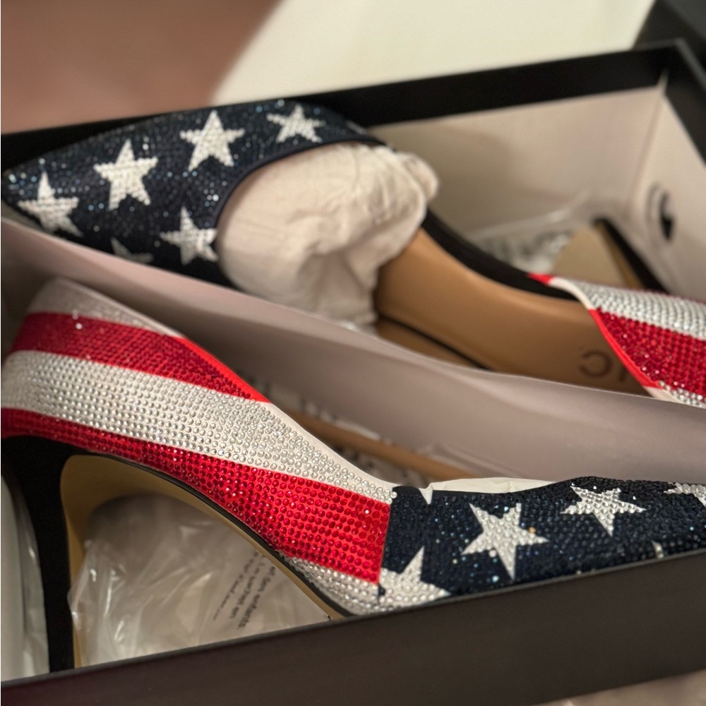 INC International Concepts Red, White, and Blue Star Heels - Picture 2 of 3
